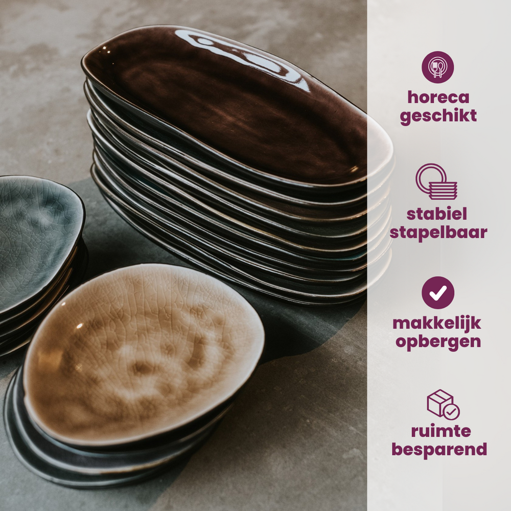 Cosy & Trendy Dessertborden / Tapasborden Streetfood 22.5 x 10 cm - 10 Stuks