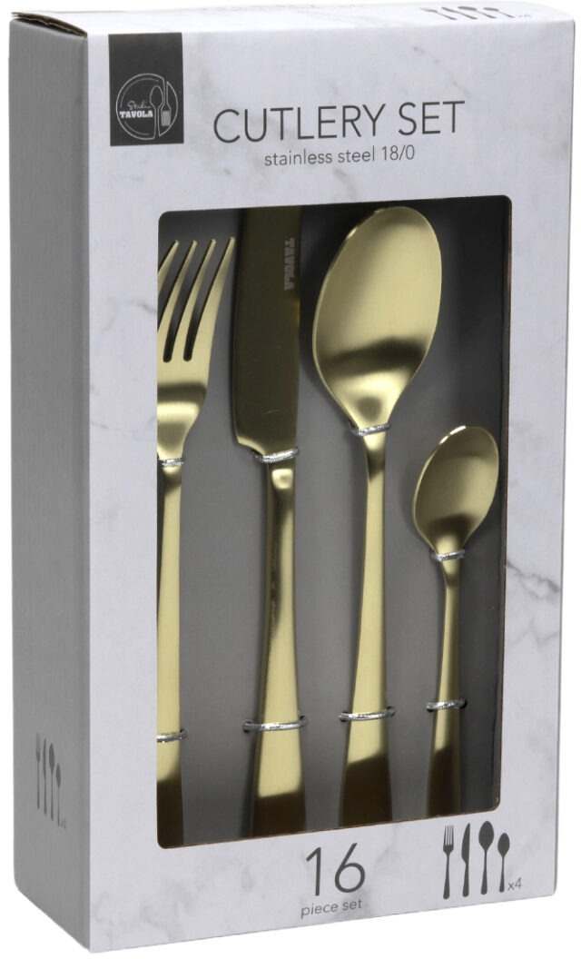 Studio Tavola Bestekset - Modern - Champagne - 16-delig / 4 personer