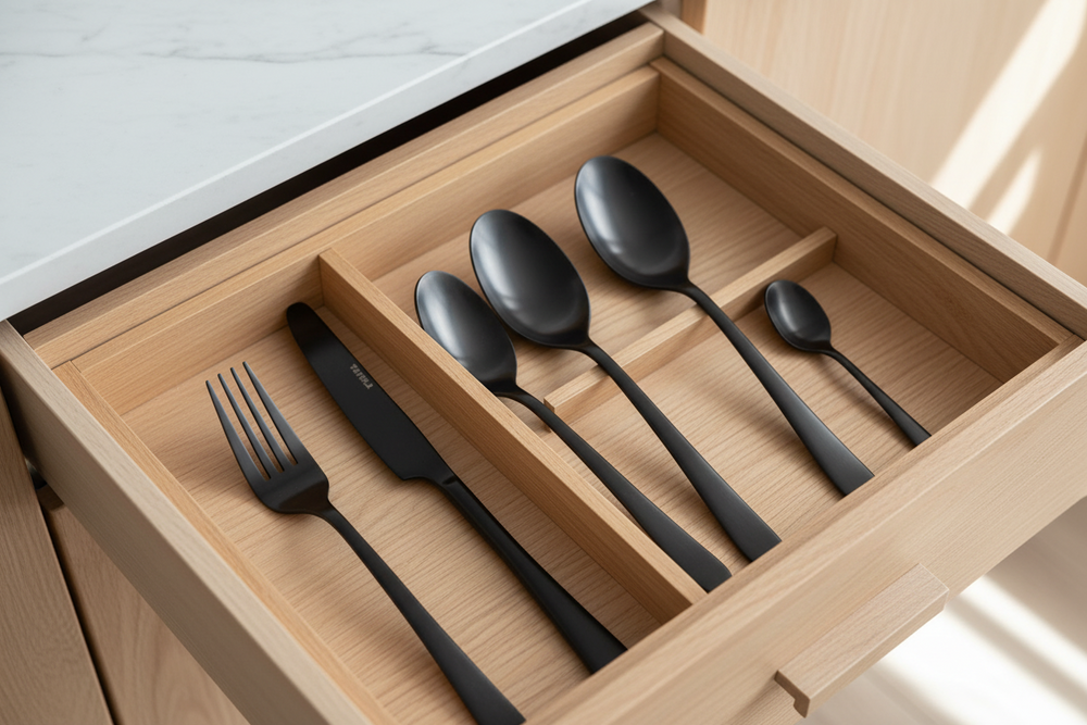 Studio Tavola Bestekset - Modern - Sort - 16-delt / 4 personer