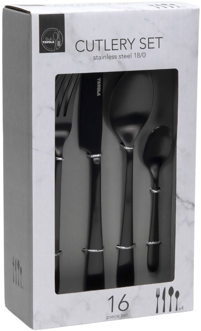 Studio Tavola Bestekset - Modern - Sort - 16-delt / 4 personer
