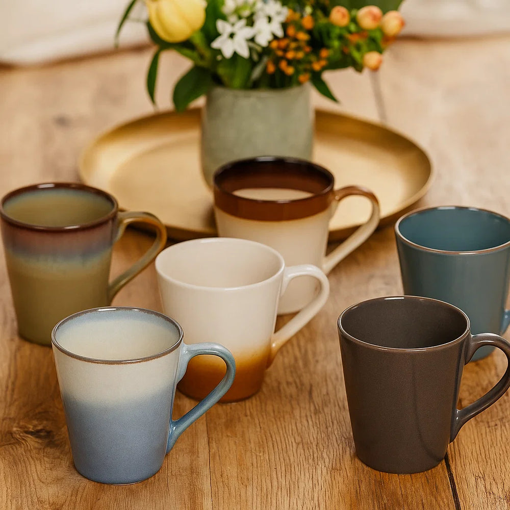 Studio Tavola Cappuccinokopper - Kaffe kopper med håndtag - Storm - 310 ml - 6 stk.