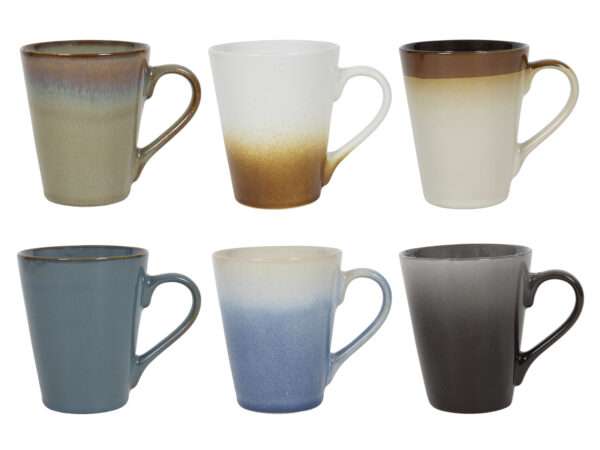 Studio Tavola Cappuccinokopper - Kaffe kopper med håndtag - Storm - 310 ml - 6 stk.