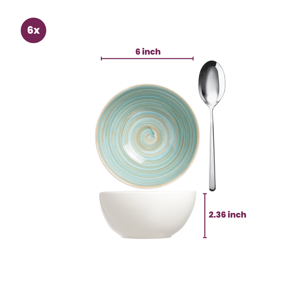 Cosy & Trendy Soepkommen Turbolino Blå ø 15 cm - 6 stykker / 500 ml - 6 stykker