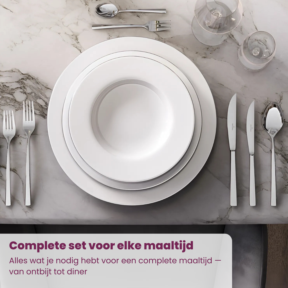 Villeroy & Boch Bestik Sæt Piemont - 18/10 Rustfrit Stål - 4-delt / 1 person