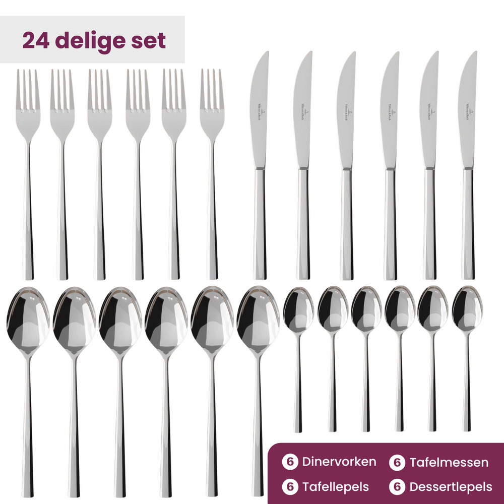 Villeroy & Boch Bestikset Piemont - 18/10 RVS - 24 dele / 6 personer