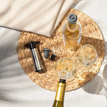 Vacu Vin Vinkøler med 2 vinpropper - Wine Saver RVS - Sølv