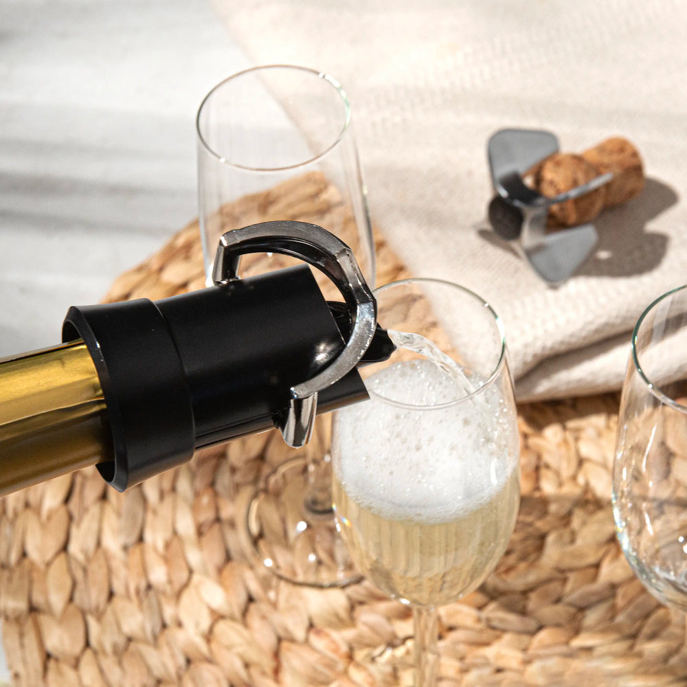 Vacu Vin Champagne Stopper og Hældekande - Sort