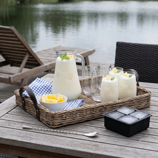 Cocktailset Vanessa - Karaf 1.6 L met 6 Longdrinkglazen 390 ml, Cocktaillepel & IJsblokjesvorm