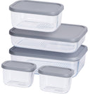 Cookinglife Vershoudbakjes - Glas - Grå - 5 Styk