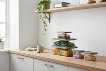 Cookinglife Vershoudbakjes - Glas - Grå - 5 Styk
