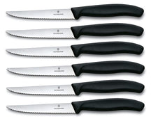 Victorinox Steakmessen Gekarteld Swiss Classic Sort - 6 stk.