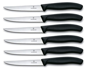 Victorinox Steakmessen Gekarteld Swiss Classic Sort - 6 stk.
