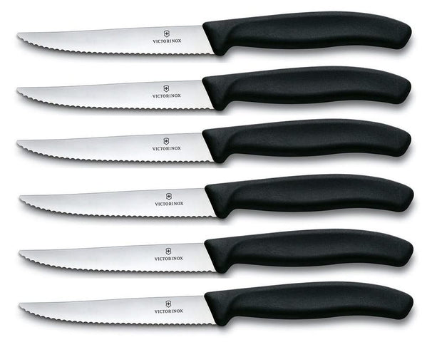 Victorinox Steakmessen Gekarteld Swiss Classic Sort - 6 stk.