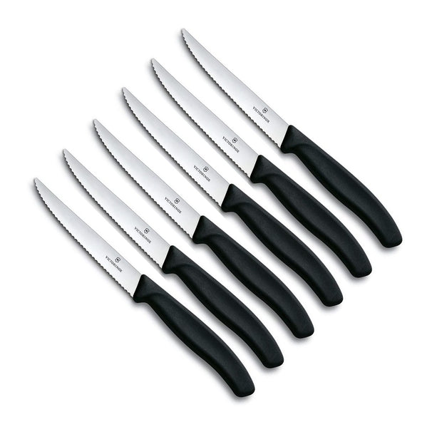 Victorinox Steakmessen Gekarteld Swiss Classic Sort - 6 stk.