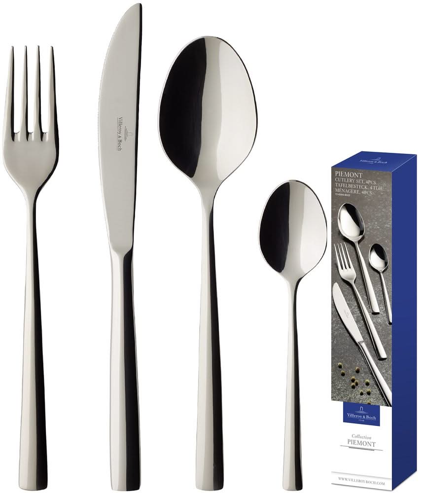 Villeroy & Boch Bestik Sæt Piemont - 18/10 Rustfrit Stål - 4-delt / 1 person