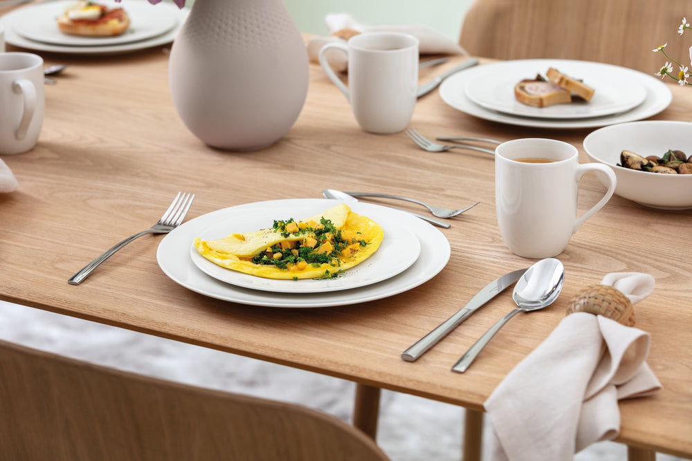 Villeroy & Boch Serviesset For Me 16-delig / 4 personer - 4 kopper med håndtag, 4 middagstallerkener, 4 morgenmadstallerkener og 4 franske skåle