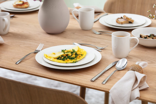 Villeroy & Boch Serviesset For Me 16-delig / 4 personer - 4 kopper med håndtag, 4 middagstallerkener, 4 morgenmadstallerkener og 4 franske skåle