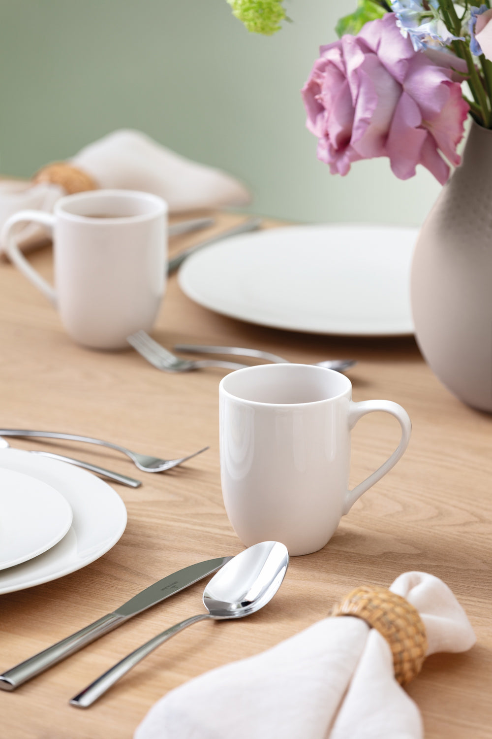 Villeroy & Boch Serviesset For Me 16-delig / 4 personer - 4 kopper med håndtag, 4 middagstallerkener, 4 morgenmadstallerkener og 4 franske skåle