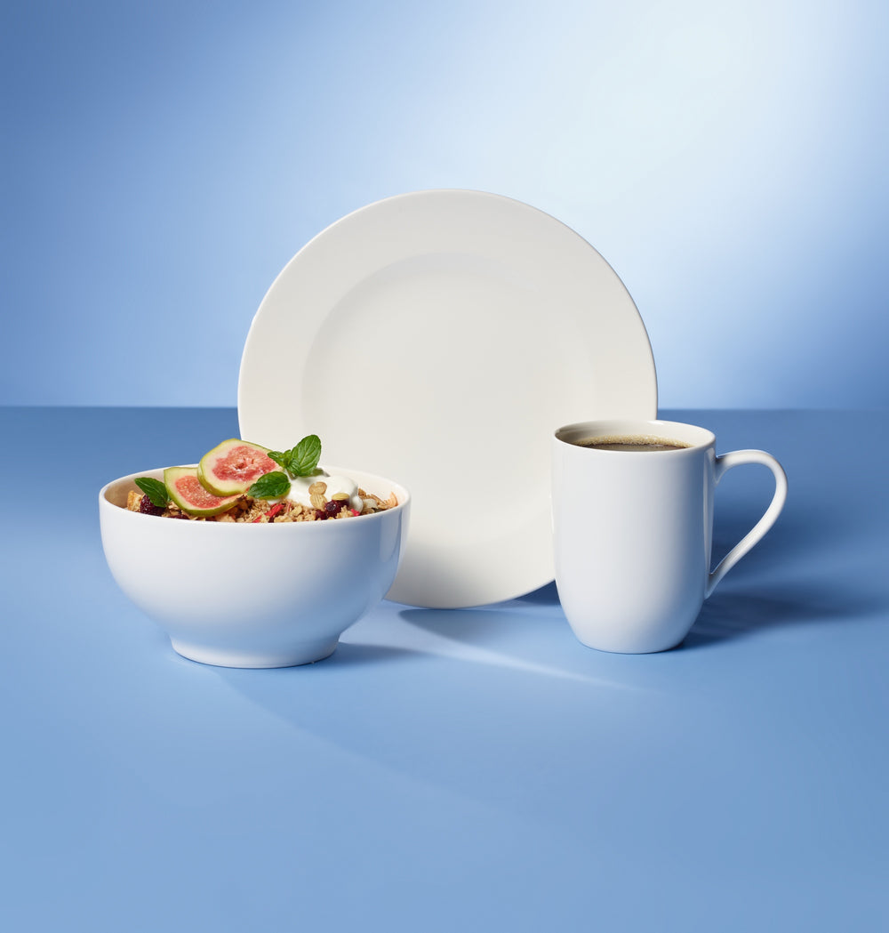 Villeroy & Boch Serviesset For Me 16-delig / 4 personer - 4 kopper med håndtag, 4 middagstallerkener, 4 morgenmadstallerkener og 4 franske skåle