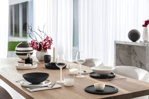 Villeroy & Boch Serviesset La Boule - Sort / Hvid 7-delt / 2 personer - 2x skål, 2x fad, 2x universelt tallerken, 1x serveringsfad