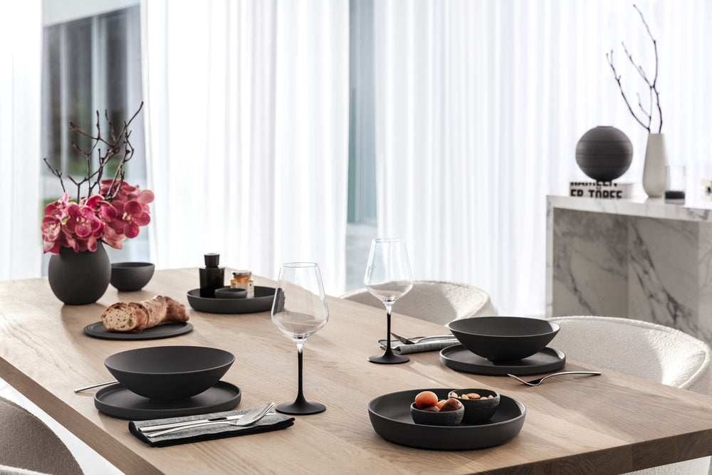 Villeroy & Boch Serviesset La Boule - Sort 7-delt / 2 personer - 2x skål, 2x fad, 2x universelt tallerken, 1x serveringsfad