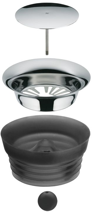 WMF Karaf / Vandkaraf - Basic - Drypfri - Incl. Frugtfilt - Sort / Sølv - 1,5 liter