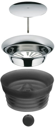 WMF Karaf / Vandkaraf - Basic - Drypfri - Incl. Frugtfilt - Sort / Sølv - 1,5 liter