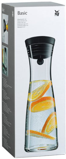 WMF Karaf / Vandkaraf - Basic - Drypfri - Incl. Frugtfilt - Sort / Sølv - 1,5 liter