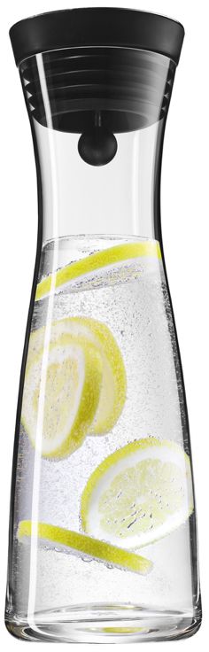 WMF Karaf / Vandkaraf - Basic - Drypfri - Incl. Frugtfilt - Sort / Sølv - 1,5 liter