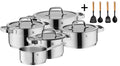 WMF Pannenset Compact Cuisine 5-Delig Inkluderet GRATIS Cookinglife Kogegrej sæt - Kogepande ø 16, 16, 20 og 20 cm samt Stegepande ø 14 cm