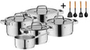 WMF Pannenset Compact Cuisine 5-Delig Inkluderet GRATIS Cookinglife Kogegrej sæt - Kogepande ø 16, 16, 20 og 20 cm samt Stegepande ø 14 cm