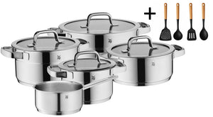 WMF Pannenset Compact Cuisine 5-Delig Inkluderet GRATIS Cookinglife Kogegrej sæt - Kogepande ø 16, 16, 20 og 20 cm samt Stegepande ø 14 cm