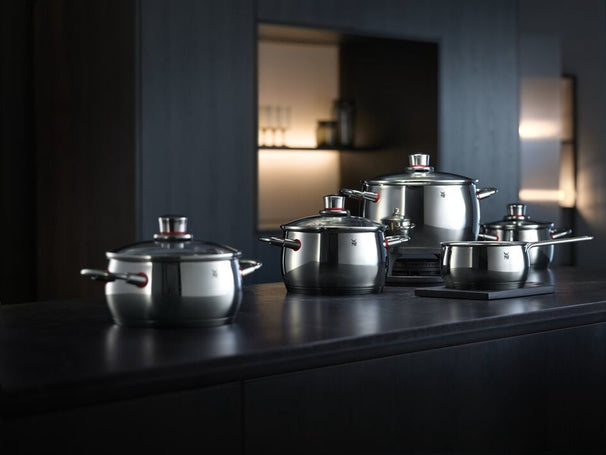 WMF Pannenset Quality One - RVS 5-Delig Inclusief GRATIS Cookinglife Kookgerei set - Kookpan ø 16, 20, 20 en 24 cm og Steelpan ø 16 cm