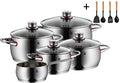 WMF Pannenset Quality One - RVS 5-Delig Inclusief GRATIS Cookinglife Kookgerei set - Kookpan ø 16, 20, 20 en 24 cm og Steelpan ø 16 cm