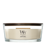 WoodWick Duftlys Ellipse Patchouli Crème - 9 cm / 19 cm - Duftlys i Glas - Trævæge