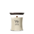 WoodWick Duftlys Medium Patchouli Crème - 11 cm / ø 10 cm - Duftlys i Glas - Trævæge