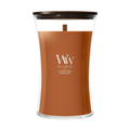 WoodWick Duftlys Large Saffron Smoke - 18 cm / ø 10 cm - Duftlys i Glas - Trævæge