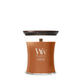 WoodWick Duftlys Medium Saffron Smoke - 11 cm / ø 10 cm - Duftlys i Glas - Trævæge