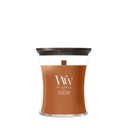 WoodWick Duftlys Medium Saffron Smoke - 11 cm / ø 10 cm - Duftlys i Glas - Trævæge