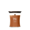 WoodWick Duftlys Medium Saffron Smoke - 11 cm / ø 10 cm - Duftlys i Glas - Trævæge