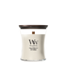 WoodWick Duftlys Medium Tonka & Almond Milk - 11 cm / ø 10 cm - Duftlys i Glas - Trævæge