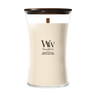WoodWick Duftlys Large Vanilla & Sea Salt - 18 cm / ø 10 cm - Duftlys i Glas - Trævæge