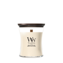 WoodWick Duftlys Medium Vanilla & Sea Salt - 11 cm / ø 10 cm - Duftlys i Glas - Trævæge