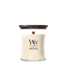 WoodWick Duftlys Medium Vanilla & Sea Salt - 11 cm / ø 10 cm - Duftlys i Glas - Trævæge