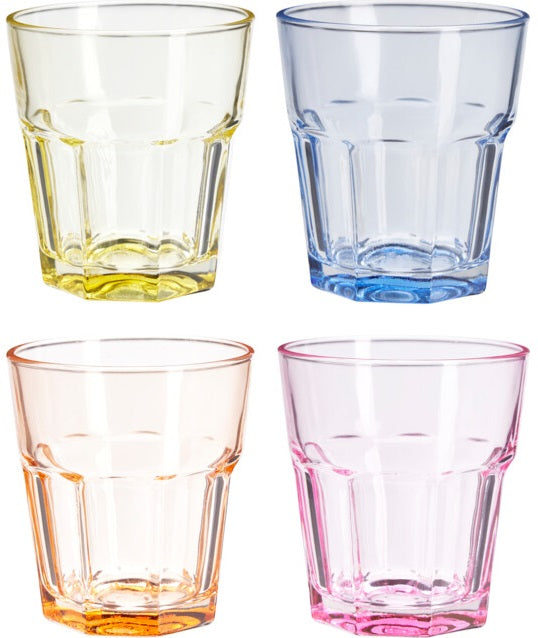 Cookinglife Waterglas Colourful Classic - 300 ml - 4 Styk