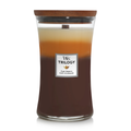 WoodWick Duftlys Large Trilogy Café Sweets - 18 cm / ø 10 cm - Duftlys i Glas - Trævæge