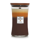 WoodWick Duftlys Large Trilogy Café Sweets - 18 cm / ø 10 cm - Duftlys i Glas - Trævæge