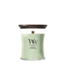 WoodWick Duftlys Medium Matcha Zest - 11 cm / ø 10 cm - Duftlys i Glas - Trævæge