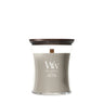WoodWick Duftlys Medium Wood Smoke - 11 cm / ø 10 cm - Duftlys i Glas - Trævæge