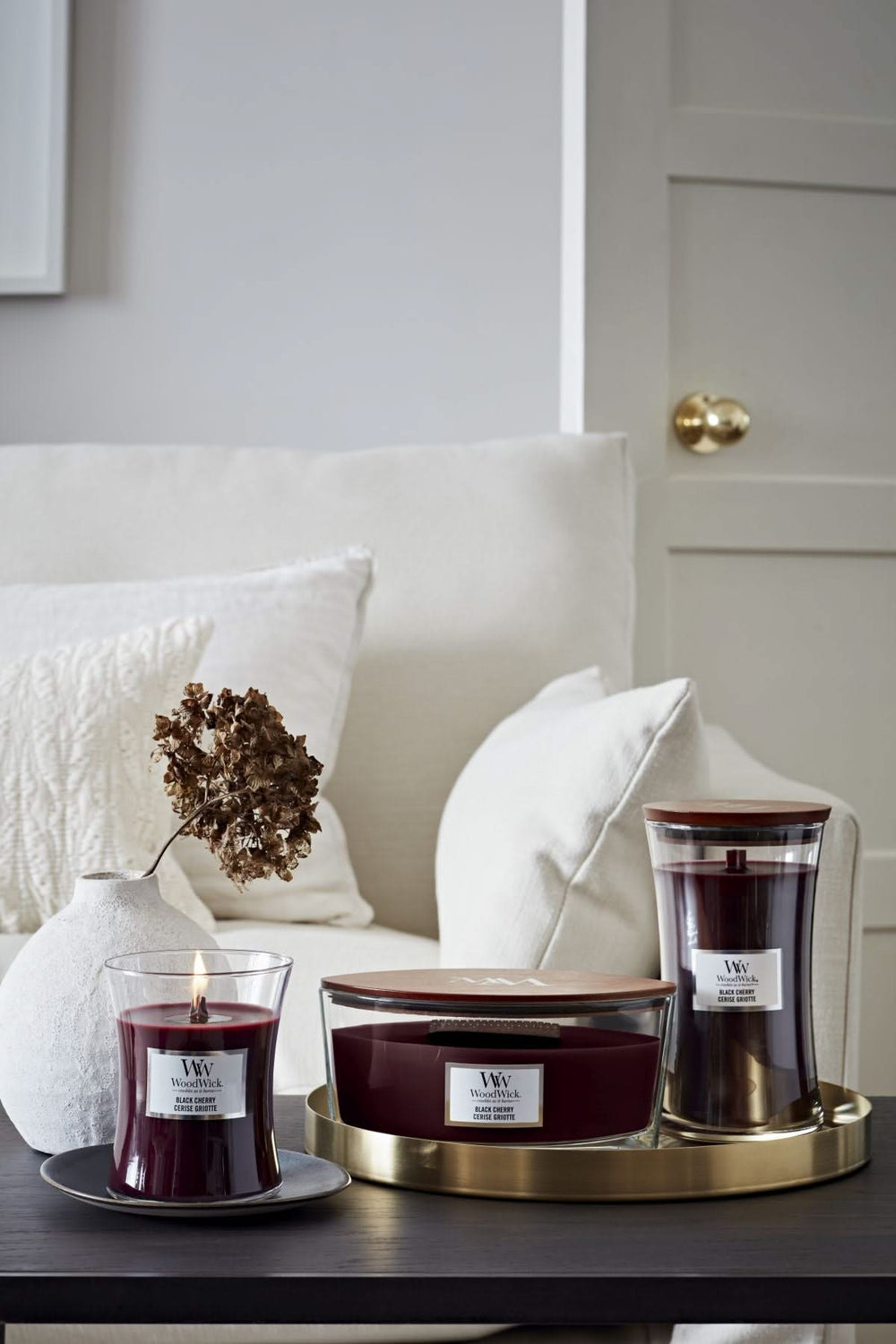 WoodWick Duftlys Ellipse Black Cherry - 9 cm / 19 cm